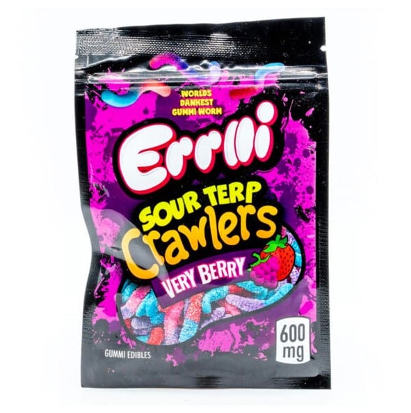 Errlli Sour Terp Crawlers Very Berry Gummies 600mg THC Cosmic Haus