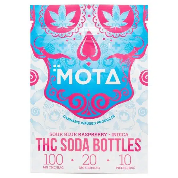 Mota THC Blue Raspberry Soda Bottles (100mg THC) | Cosmic Haus